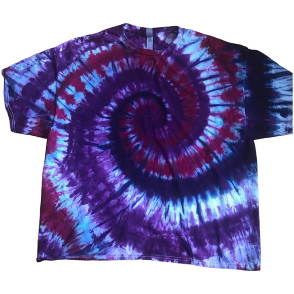 Hand Crafted Other - Men's 3X Purple And Fuchsia Ice Die Spiral Tie Dye Shirt